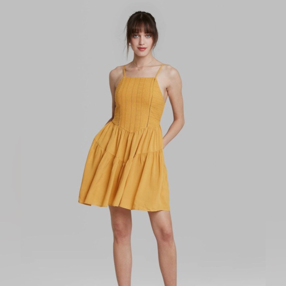 Women's Sleeveless Tiered Skater Dress - Wild Fable Seize Large